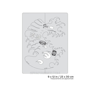 Artool Kanji Master Tsunami Freehand Airbrush Template by Dennis Mathewson Artool