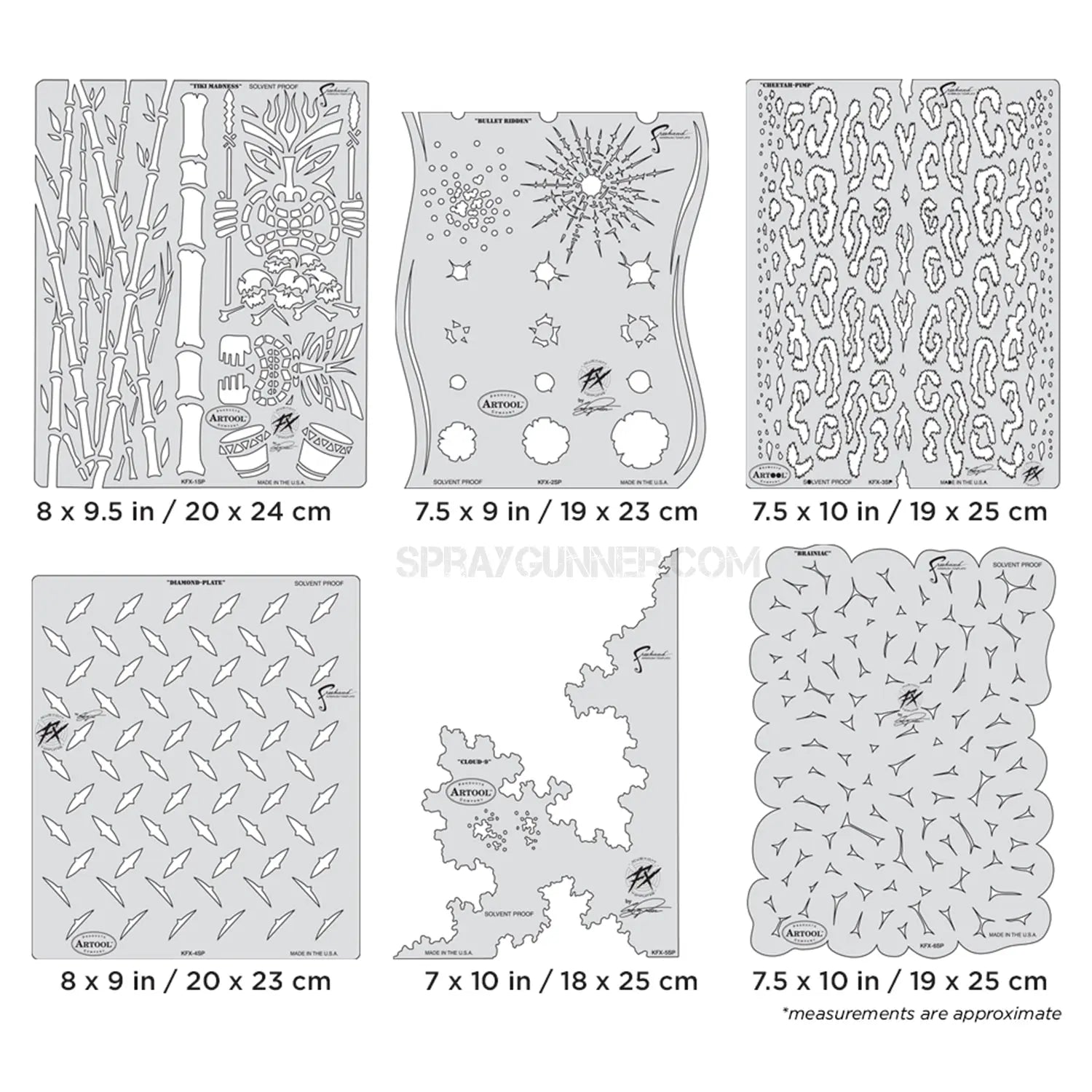 Artool Kustom FX Freehand Airbrush Template Set By Craig Fraser