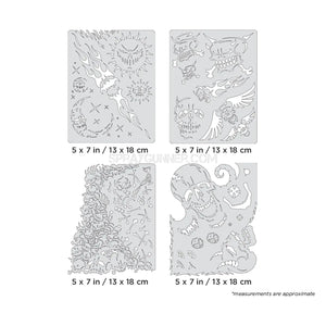Artool Son of Skullmaster Mini Series Set Freehand Airbrush Template by Craig Fraser Artool