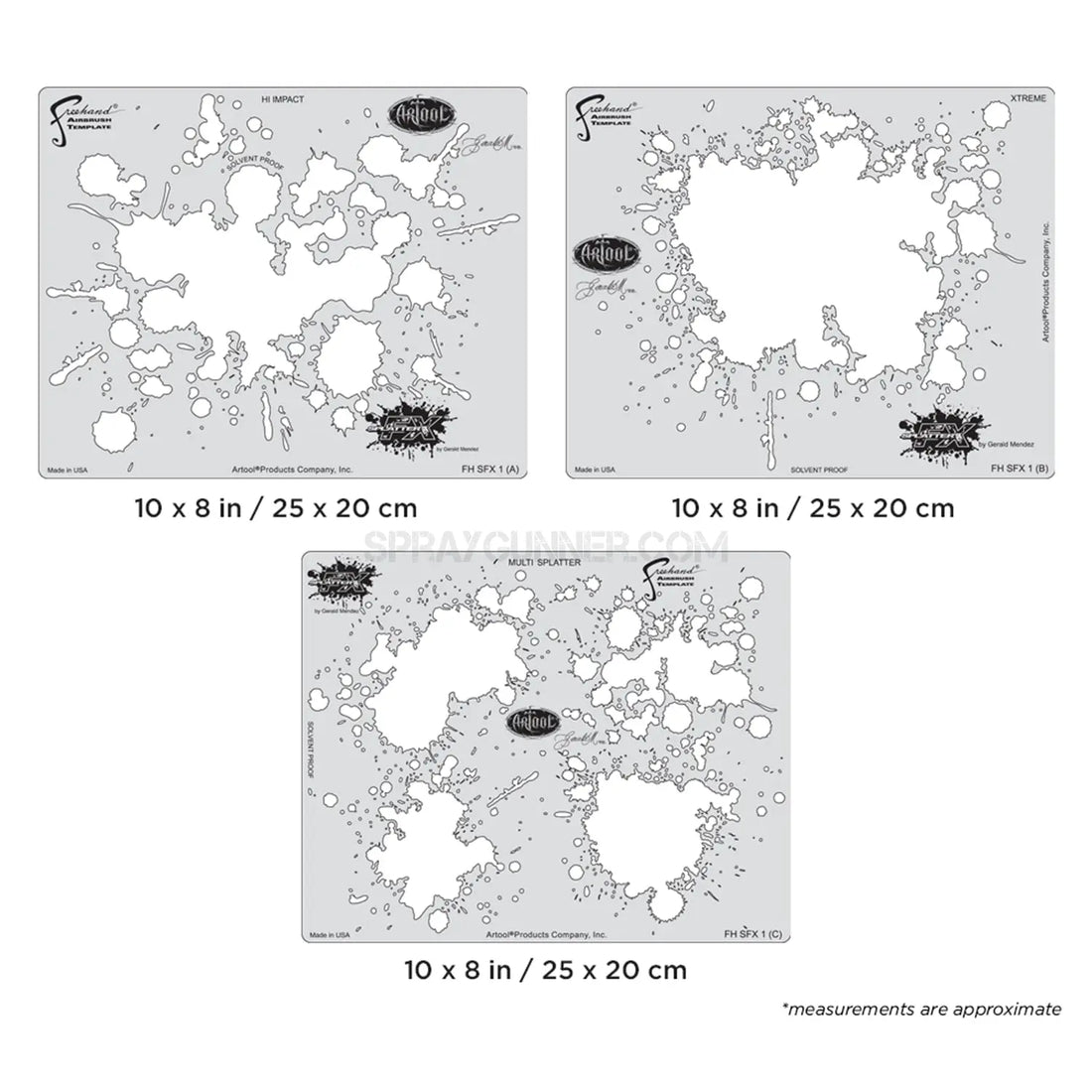 Artool Splatter FX Freehand Airbrush Template by Gerald Mendez Artool
