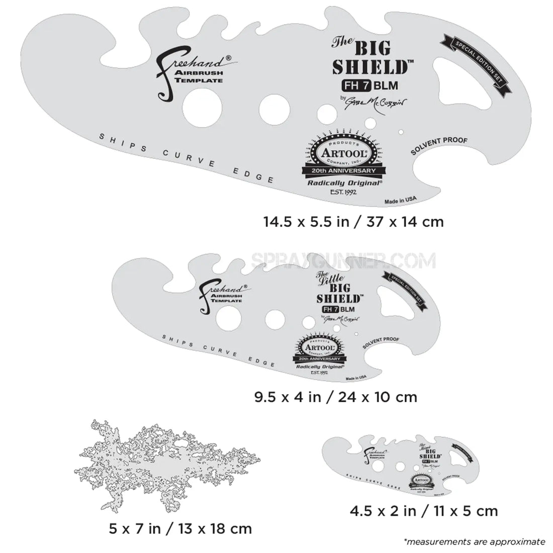 Artool The Big Shield Special Edition Set Freehand Airbrush Template by Gabe McCubbin Artool