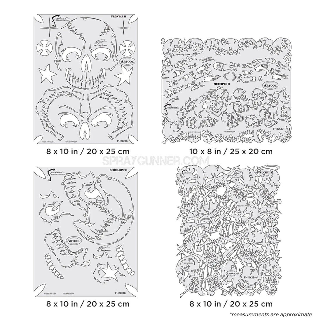 Artool The Return of Skullmaster Set Freehand Airbrush Template by Craig Fraser Artool