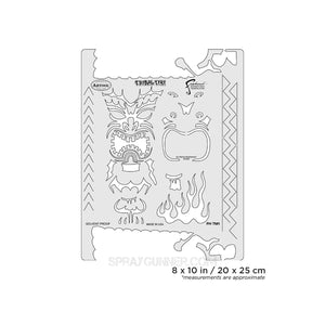 Artool Tiki Master II Tribal Tiki Freehand Airbrush Template by Dennis Mathewson Artool