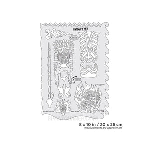 Artool Tiki Master Kona Tiki Freehand Airbrush Template by Dennis Mathewson Artool