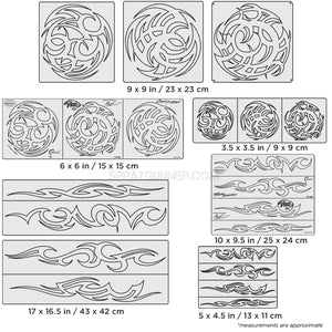 Artool Tribal Master Freehand Airbrush Template Set by Steve Vandemon Artool