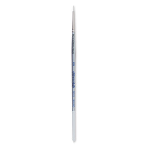 Synthetic Silver-White Round Brush with Short Handle, Size 2/0