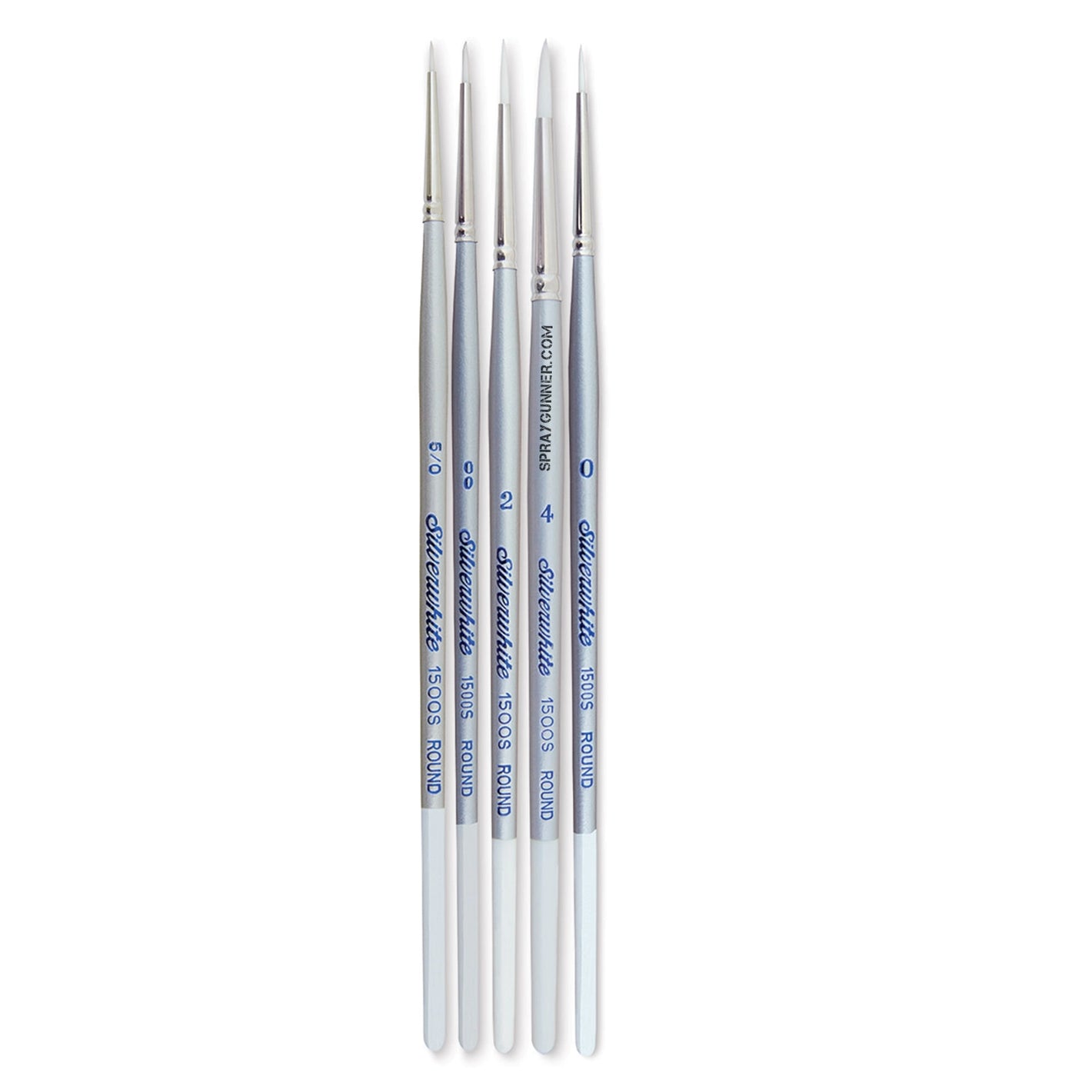 Silver Brush Silverwhite Synthetic Short Handle Round Brush Set of 5 (5/0 to 4)