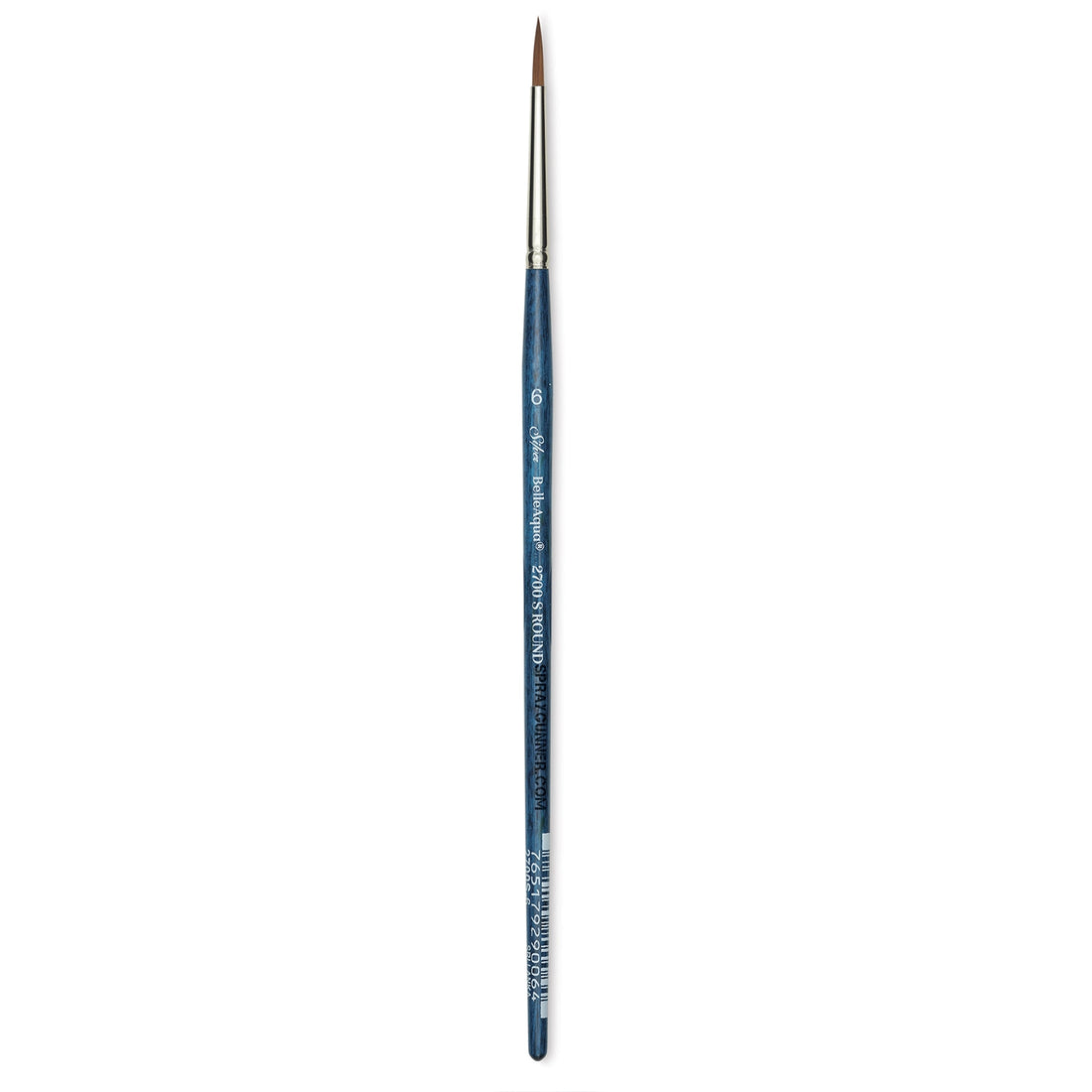 Silver Brush BelleAqua Round Short Handle Brush Size 6 with a sleek blue handle and fine bristles for precise painting. Available at SprayGunner.