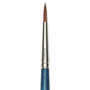 BelleAqua round short-handle silver brush, size 8.