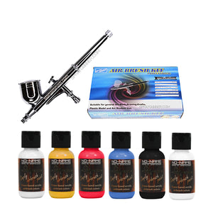 Affordable Gravity-Feed Airbrush with Essential Primary Color Paint Set By NO-NAME Brand