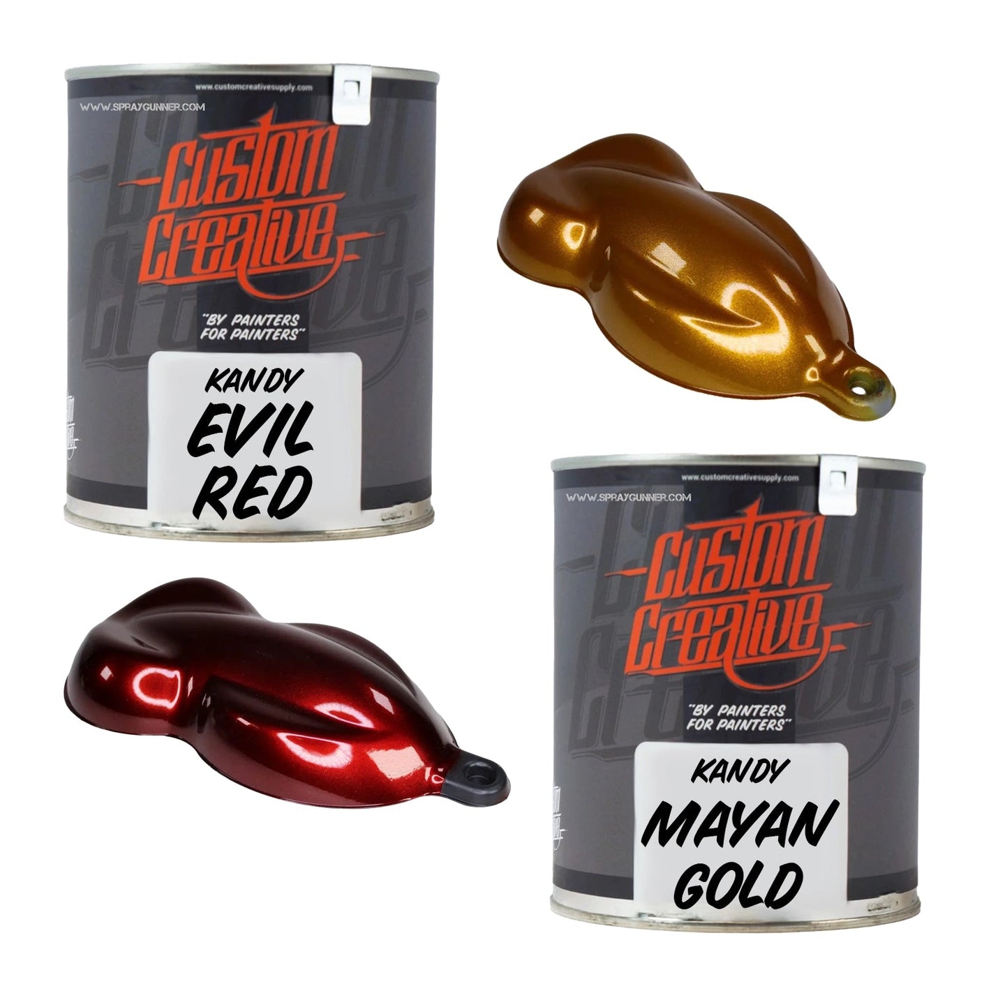 BLACK FRIDAY SPECIAL! Custom Creative Paints: Gold & Evil Red Set 1 liter (33.8oz) Custom Creative