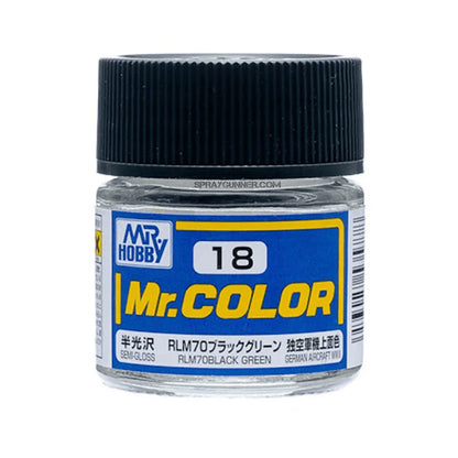 Pintura para modelo GSI Creos Mr.Color: semibrillante RLM70 negro verde