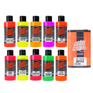 Custom Creative Solvent-Based Racing Fluorescents Set (10 150ml colors + 1 L thinner)