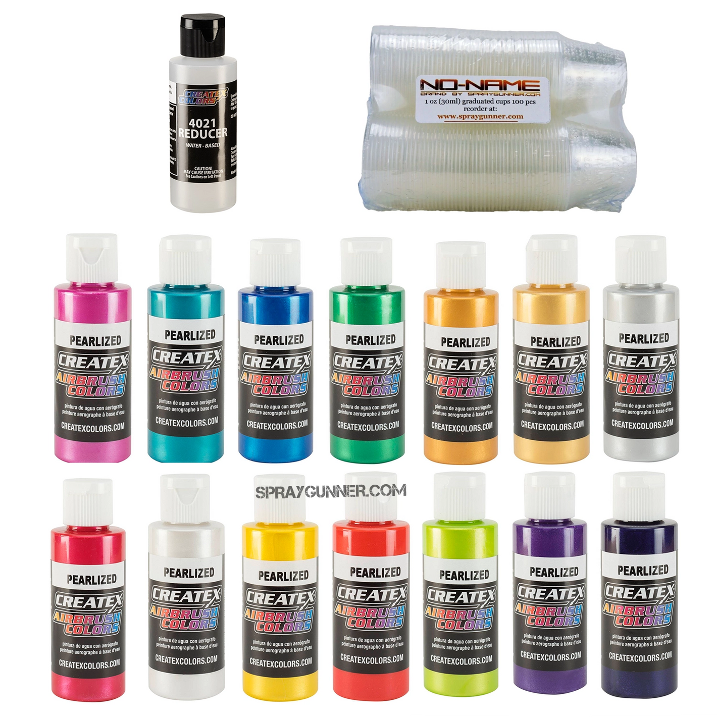 Createx Airbrush Colors Pearlized 14 Color Set - SprayGunner