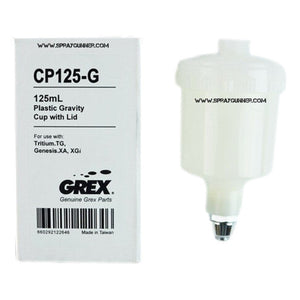 Grex CP125-G Plastic Gravity Cup with Lid