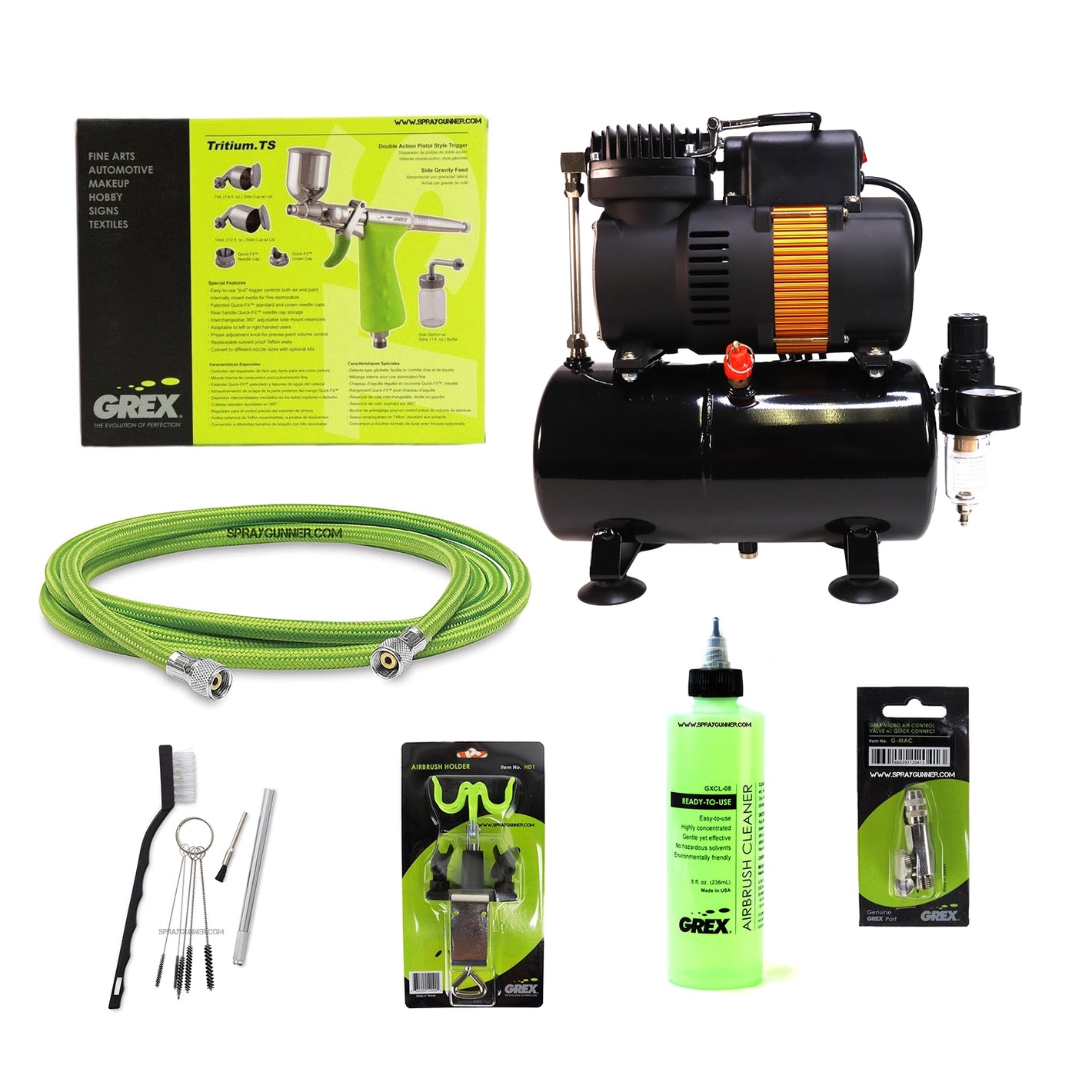 Grex Side Feed Tritium Airbrush + Tooty Compressor Combo Grex Airbrush