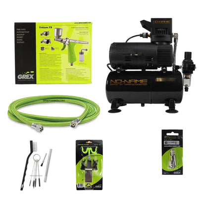 Grex Side Feed Tritium Airbrush + Cool Tooty Compressor Combo