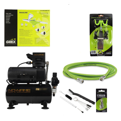 Grex Gravity Feed Genesis Airbrush + Tooty Compressor Combo