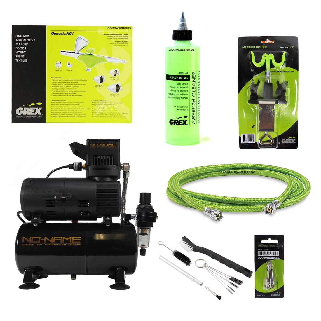 Grex Gravity Feed Genesis Airbrush + Tooty Compressor Combo - SprayGunner