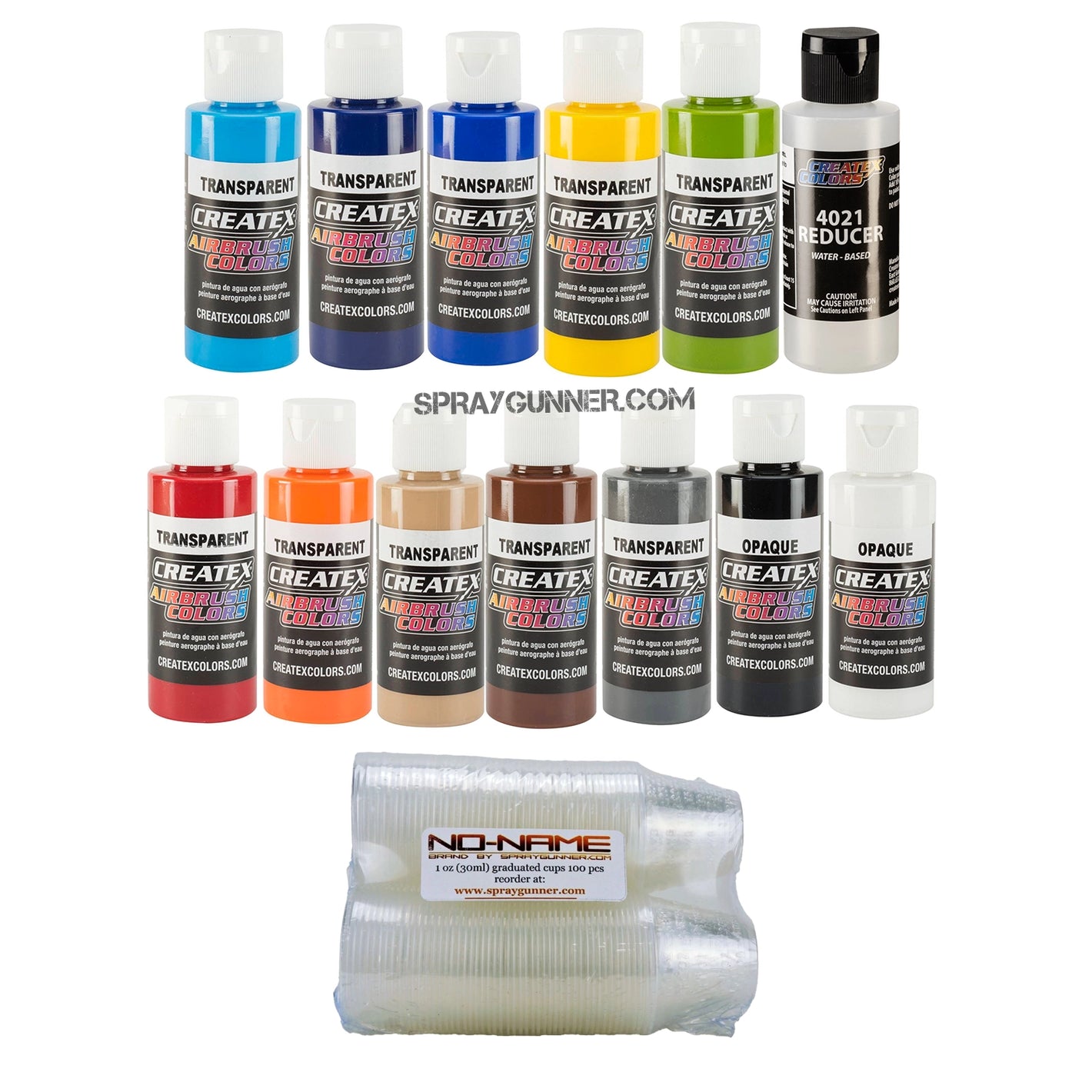 Createx Airbrush Colors Transparent 12 Color Set - SprayGunner