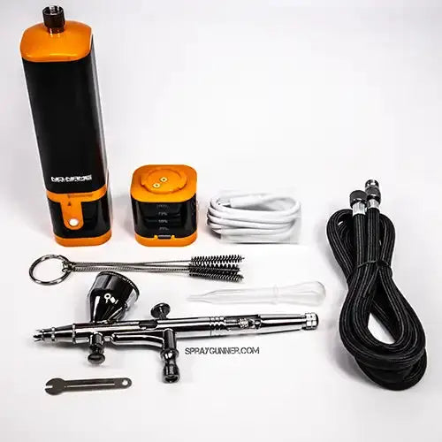 Barber airbrush cordless battery powered compressor with airbrush kit for barbers - SprayGunner