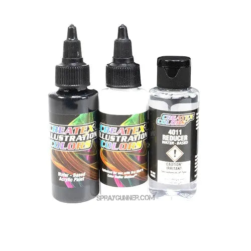 Createx Illustration Colors 2oz Black, White, and Reducer Set