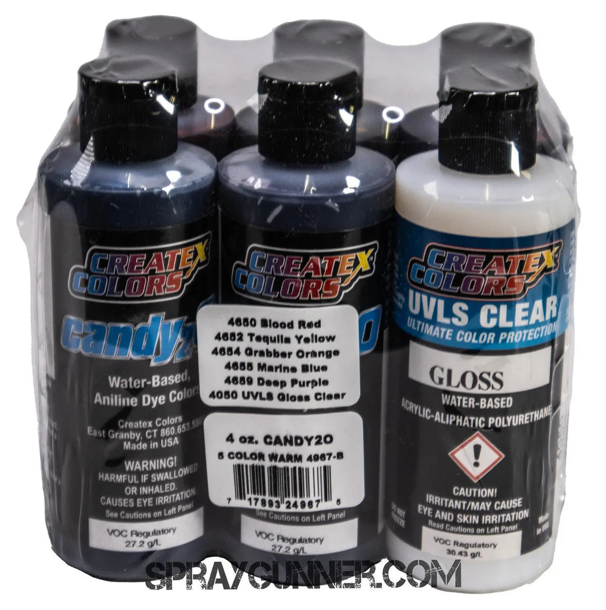 Createx Candy Color Water-Based Candy Paint: Createx Candy2o Warm Set 4oz. Custom Paints