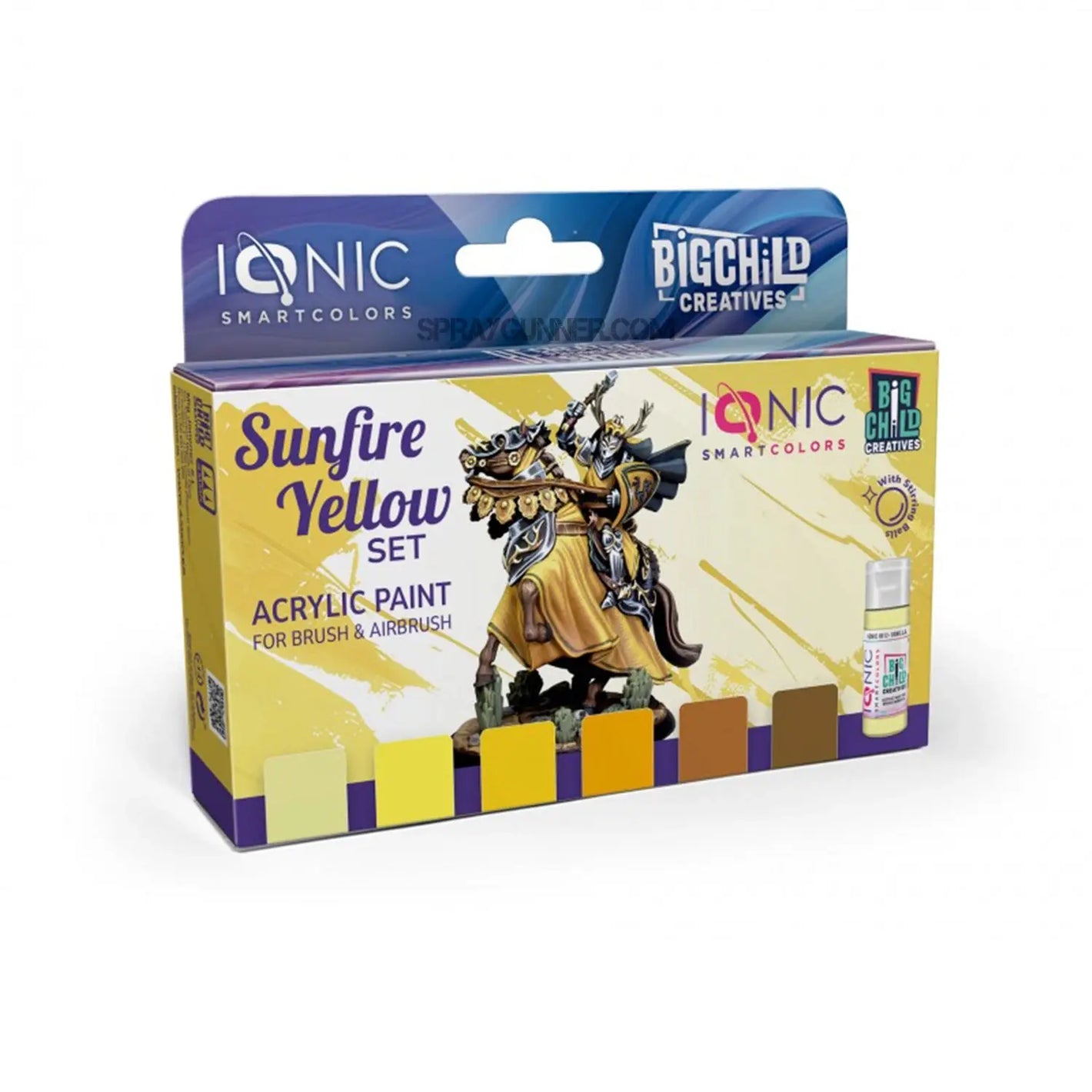 Discounted IONIC Sunfire Yellow Paint Set (missing Bronze Yellow) AMMO by Mig Jimenez