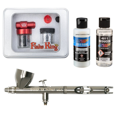 Flake King 500 Dry Metal Flake Airbrush Kit – Badger Patriot + Clearcoat, Sealer & Intercoat Options