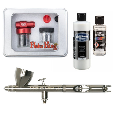 Flake King 500 Dry Metal Flake Airbrush Kit – Badger Patriot + Clearcoat, Sealer & Intercoat Options