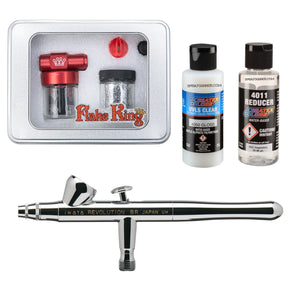 Flake King 500 Dry Metal Flake Airbrush Kit – Iwata Revolution Airbrush + Clearcoat/Sealer/Intercoat Options