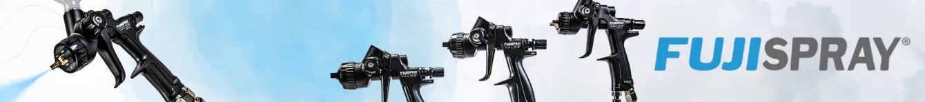 Experience professional precision with Fuji Spray at SprayGunner banner featuring Fuji spray guns