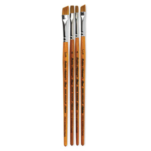 Silver Brush Golden Natural Short Handle Brush Set of 4