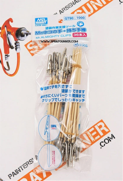 GSI Creos Mr. Hobby Mr. Almighty Clip Sticks 36pcs GT90 for model painting and airbrushing