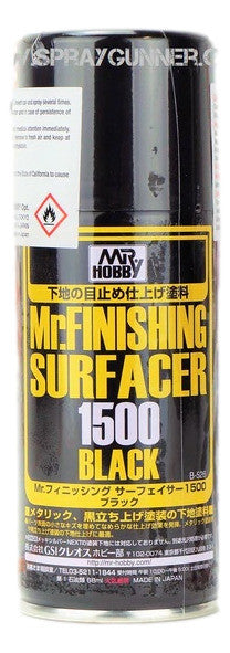 GSI Creos Mr.Finishing Surfacer 1500 Aerosol: Black - SprayGunner