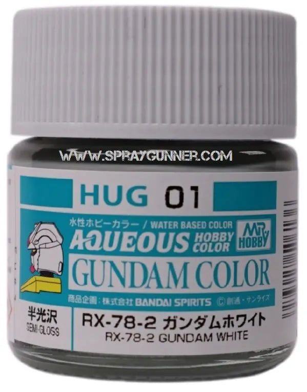 GSI Creos Mr.Hobby Aqueous Gundam Color Paint: RX-78-2 Gundam White HUG01 - SprayGunner