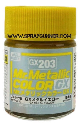 GSI Creos Mr.Metallic Color GX: Metal Yellow (GX-203) - SprayGunner