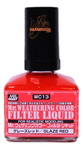 GSI Creos Mr.Weathering Color Model Paint: Glaze Red - SprayGunner