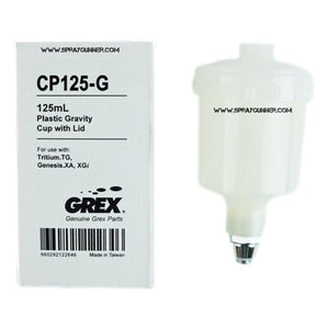 Grex CP125-G Plastic Gravity Cup with Lid Grex Airbrush