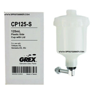 Grex CP125-S Plastic Side-feed Cup with Lid Grex Airbrush