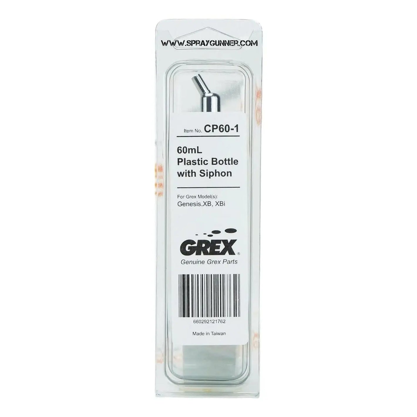 Grex CP60-1 60mL Plastic Bottle with Siphon Grex Airbrush