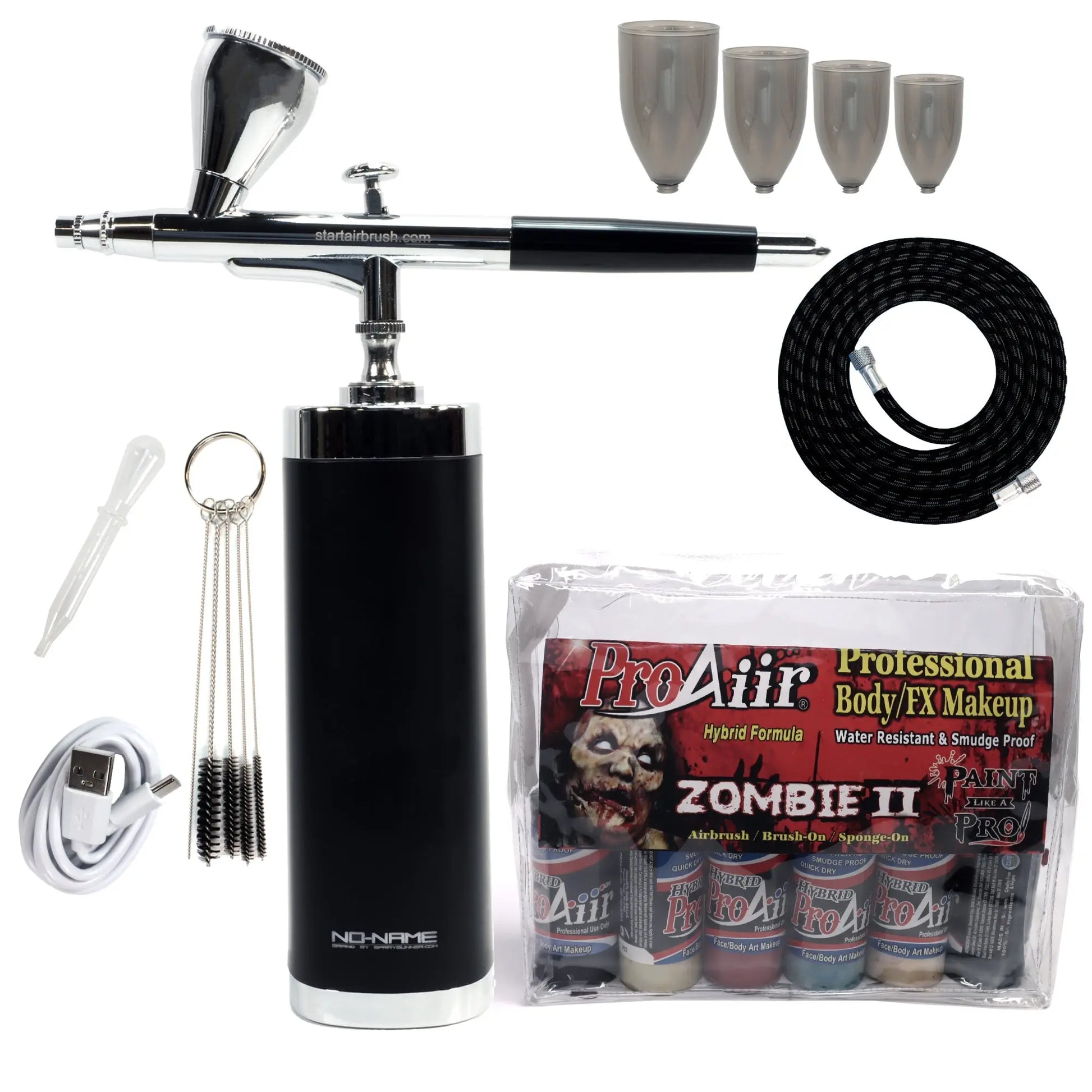 Halloween Special Bundle: NO-NAME Brand Cordless Airbrush Kit With ProAiir Body Paint NO-NAME brand