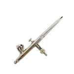 Airbrush Harder & Steenbeck EVOLUTION Silverline 2 in 1 with dual-action design and chrome finish, ideal for precision painting and hobby use.