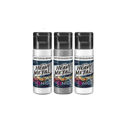 IONIC Real Heavy Metal Colors: Bright Silver Paint Set (3x20ml)