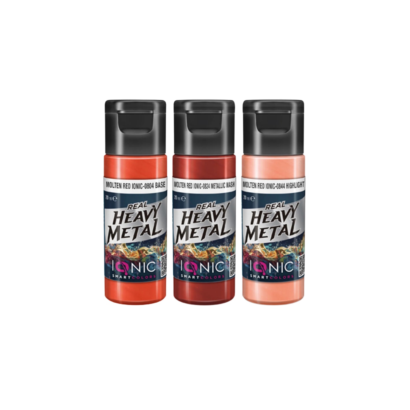IONIC Real Heavy Metal Colors: Molten Red Paint Set (3x20ml)