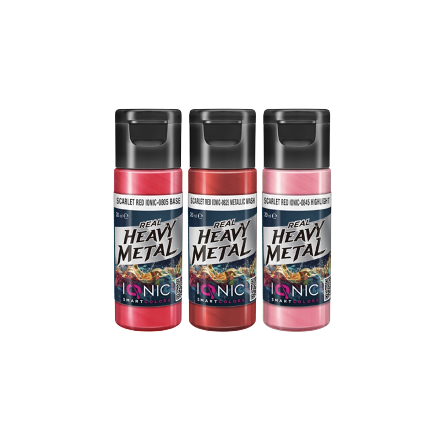 IONIC Real Heavy Metal Colors: Scarlet Red Paint Set (3x20ml)