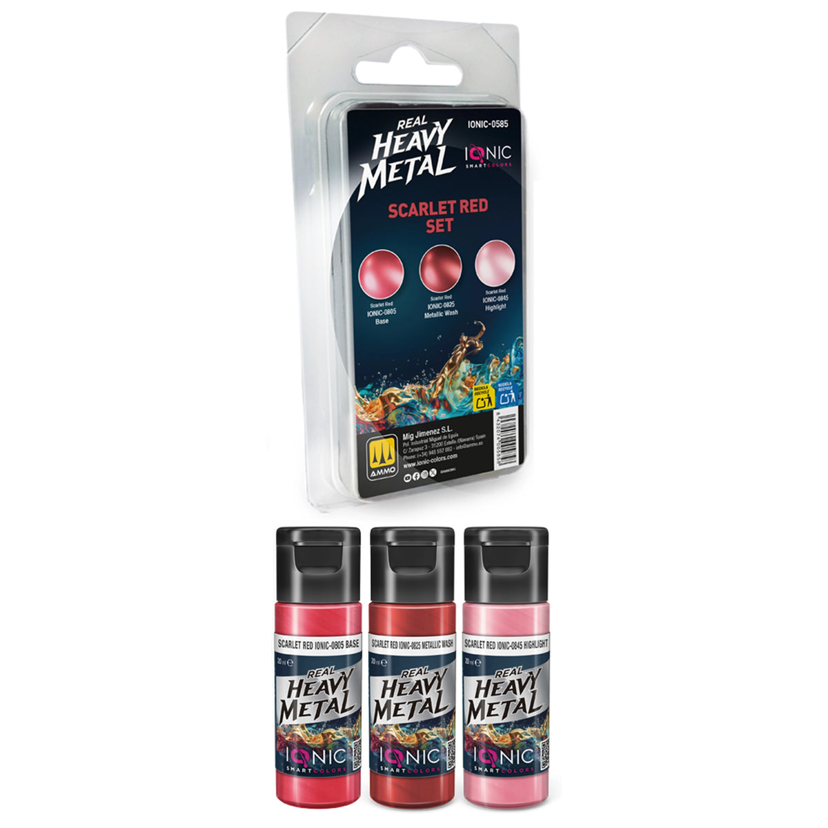 Scarlet Red metallic paint set