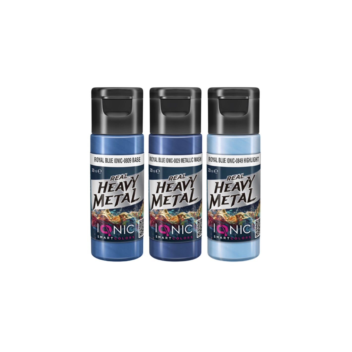 IONIC Real Heavy Metal Colors: Royal Blue Paint Set (3x20ml)