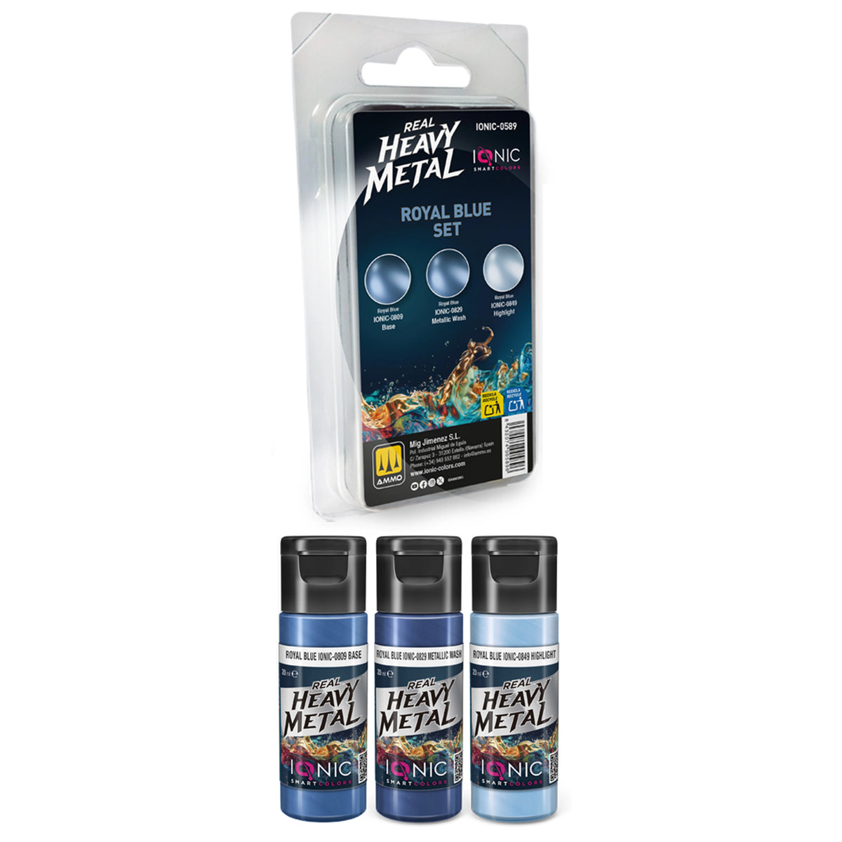 Royal Blue metallic paint set