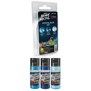 IONIC Real Heavy Metal Colors: Crystal Blue Paint Set (3x20ml)